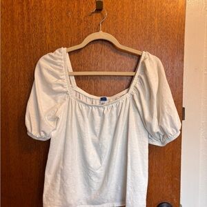 Old Navy Cream Puff Sleeve Square Neck Top